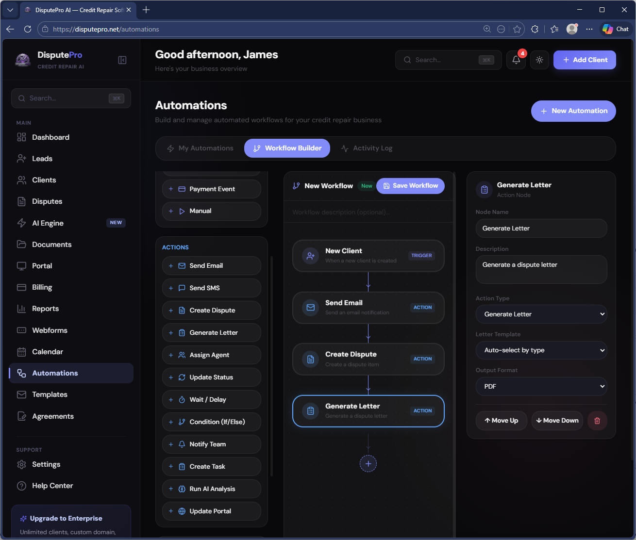 Visual Workflow Builder